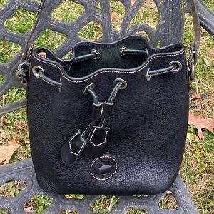 Dooney & Bourke Black Pebbled Leather Bucket Bag